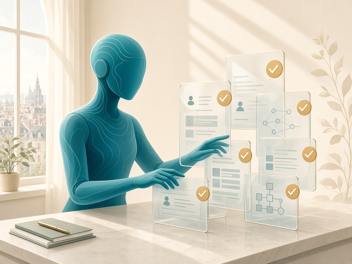 Employés IA au travail sur un process métier